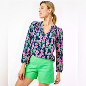 NWT Lilly Pulitzer Cabana Green Alessi Stretch Short Size 10